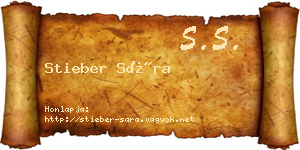 Stieber Sára névjegykártya